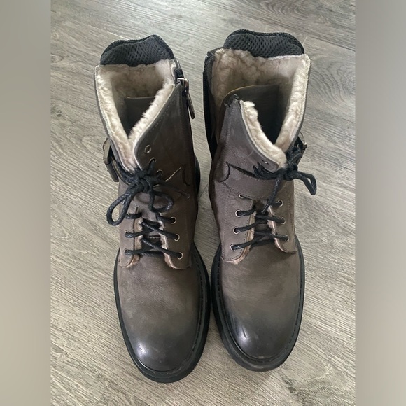 Doucals buckled lace-up leather boots Made in Italy - Picture 2 of 7